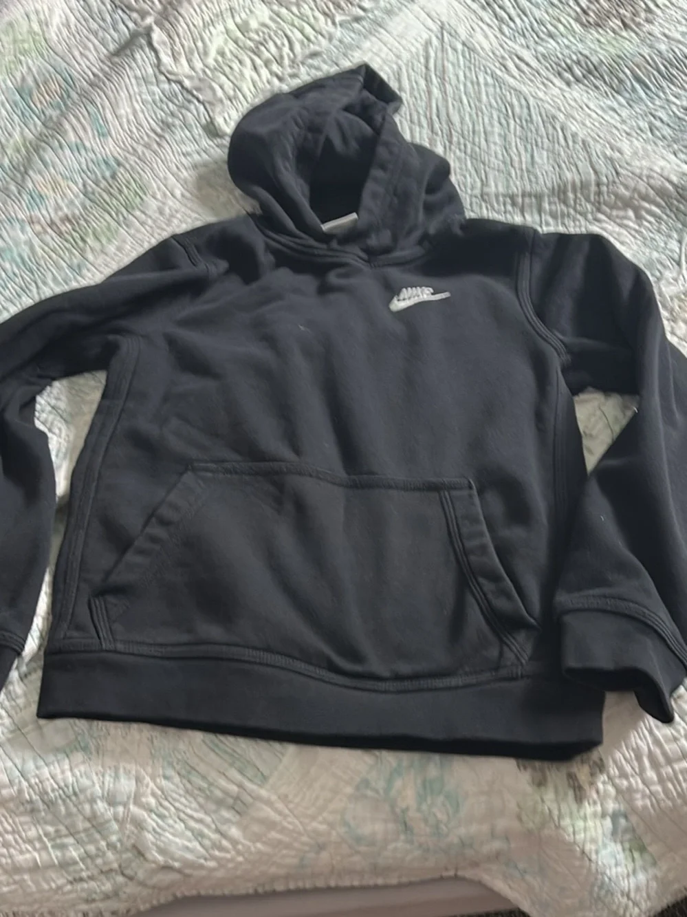 Nike Men’s Black Zip-Up Sweater with Embroidered Swoosh